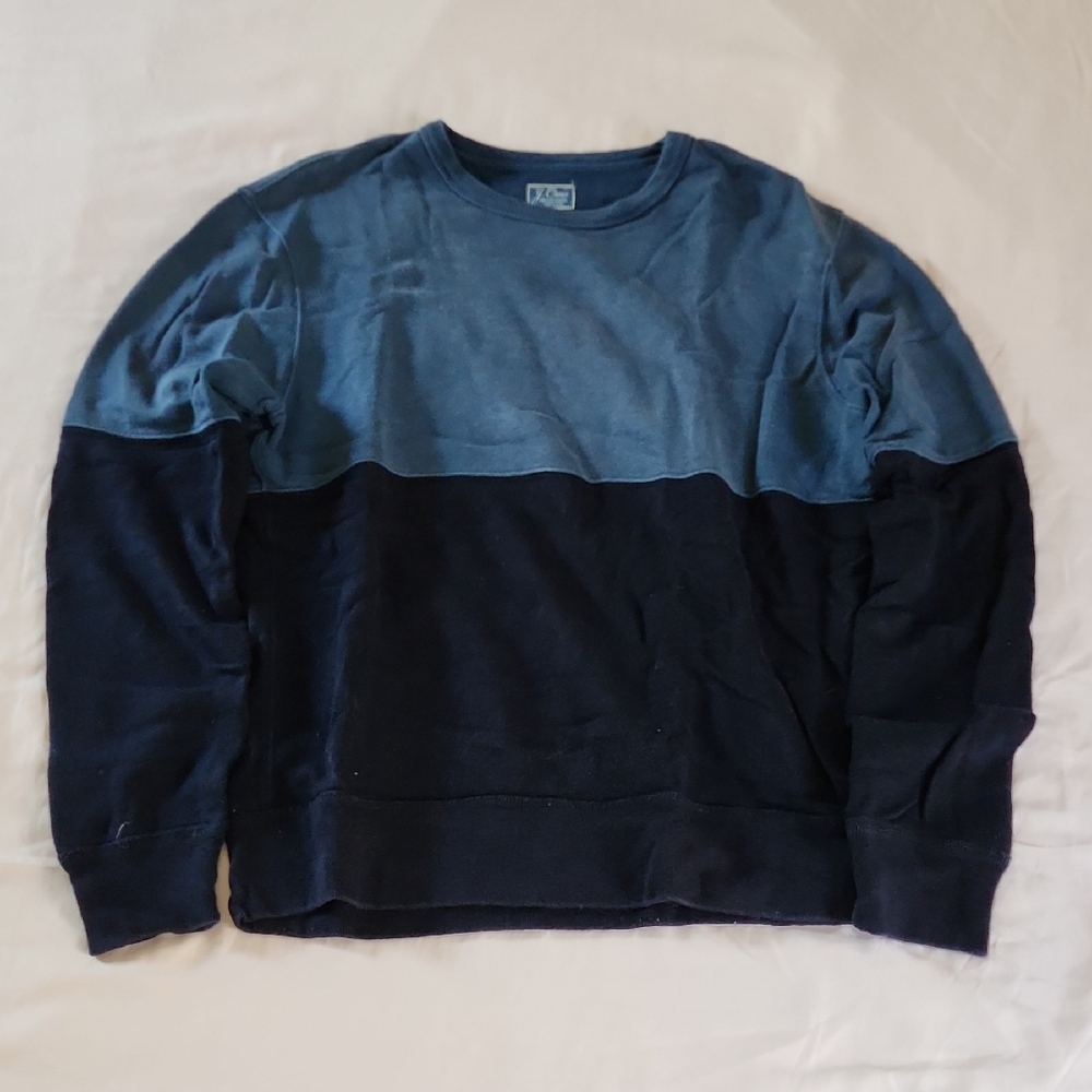 Men's J Crew Blue Color Block Sweatshirt Size Medium